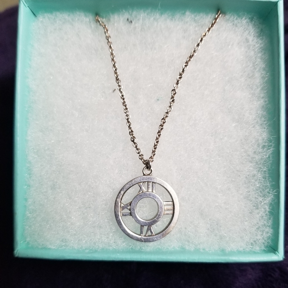 Tiffany & Co Atlas Roman numerals pendant